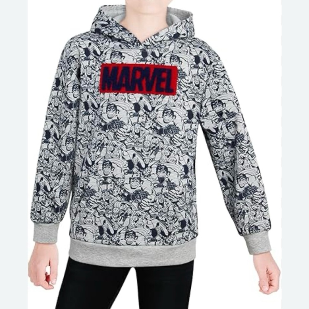 NWT Marvel Super Hero Sweatshirt Spider-Man Thor, Hulk Iron Man Pullover Hoodie